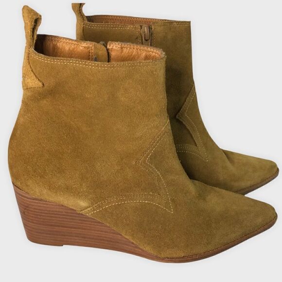 Matisse Essentials Suede Wedge Boots Size 9 1/2 In Fawn - Picture 2 of 11